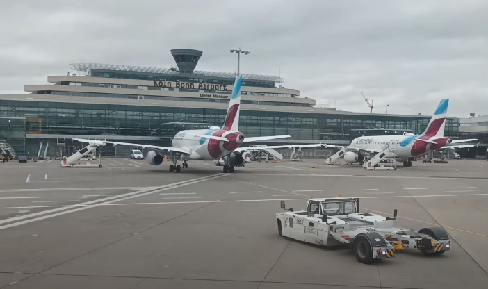 Cologne Bonn Airport (CGN/EDDK) Live Webcam featuring real-time views of passenger terminals, cargo operations, and aircraft movements at Germany's seventh-busiest airport